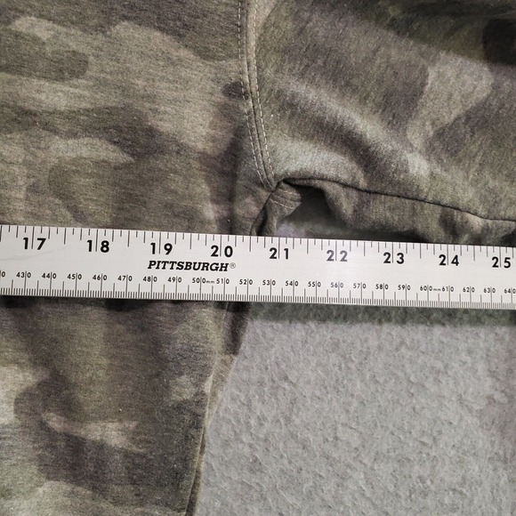 Knox Rose Women Sweatshirt Small Green Camo Hoodie V Neck Pullover - Picture 3 of 7